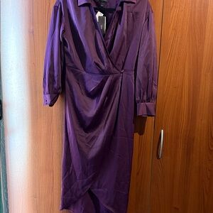 Banana Republic Rich Purple Long Sleeve Dress